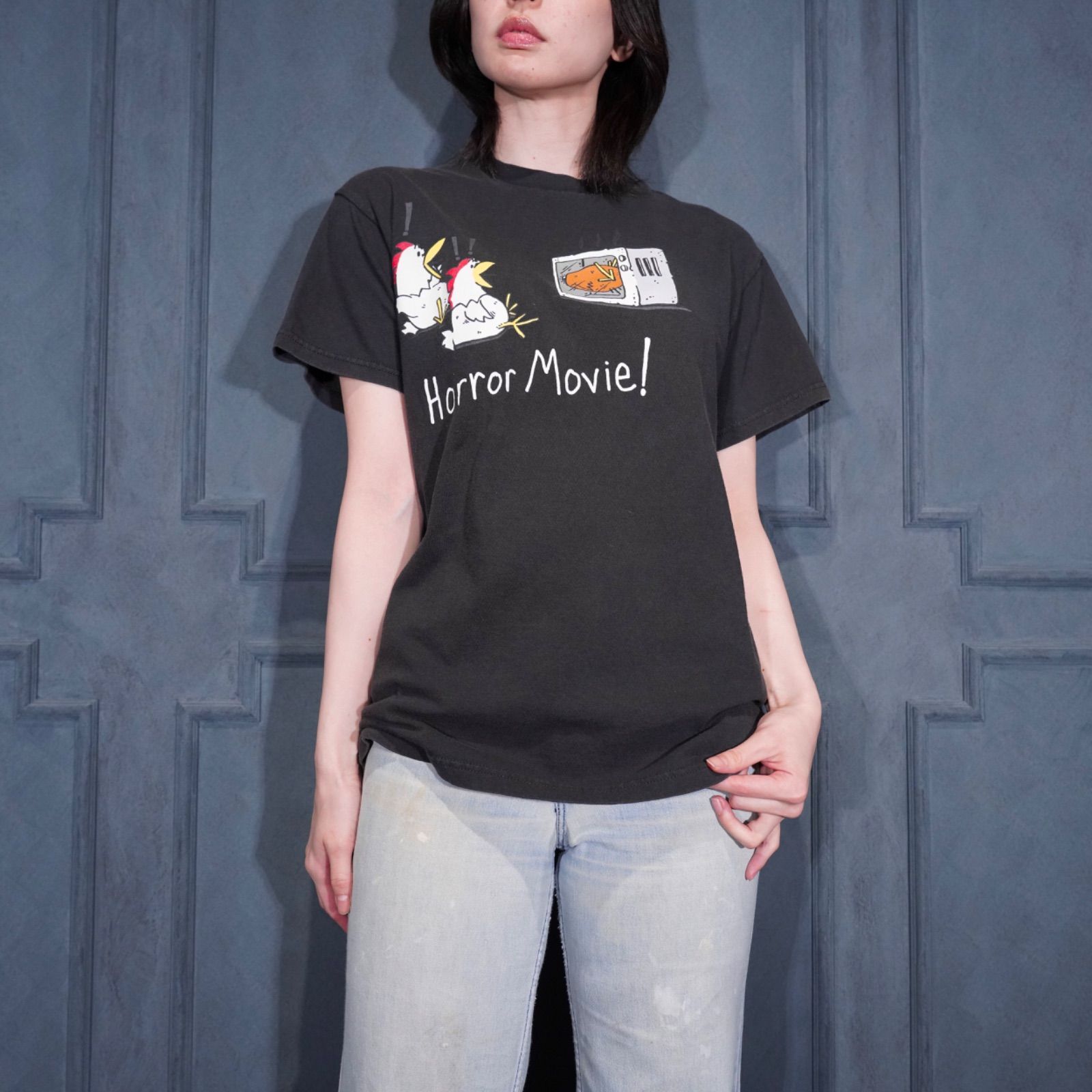 90’s〜00’s USA VINTAGE DELTA PRO WEIGHT HORROR MOVIE PRINT DESIGN T SHIRT/90年代〜00年代アメリカ古着ホラームービープリントデザインTシャツ 7,440円