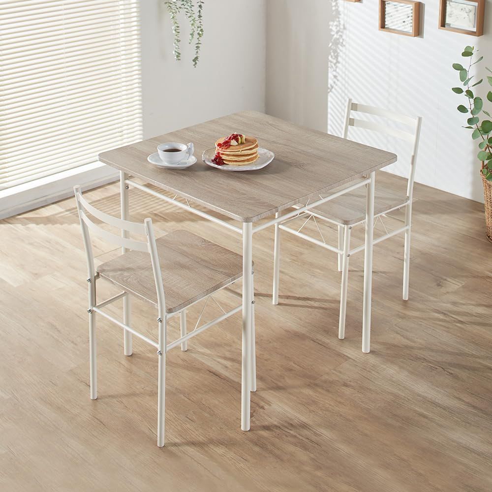 アイリスプラザ(IRIS PLAZA) ダイニングテーブルセット 2人用 3点セット リビング 食卓 テーブル 幅70cm 1点 チェア 2脚 ナチュラル 木目調 おしゃれ コンパクト 組み立て品 AS-V70ｍａ