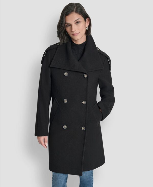ダナ キャラン ニューヨーク レディース アウター ジャケット・ブルゾン スタンドネック コート DKNY Womens DoubleBreasted Funnel Neck Military Coa