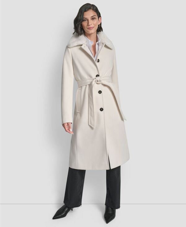 ダナ キャラン ニューヨーク レディース アウター ジャケット・ブルゾン コート DKNY Womens SingleBreasted Pillow Collar Coat Pearl パール
