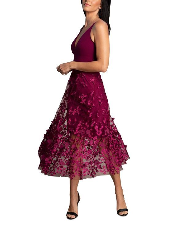 ドレスザポプレーション レディース トップス ワンピース フラワー柄 フラワー Dress the Population Darleen DeepV FloralAppliqu Dress DARK 49,680円