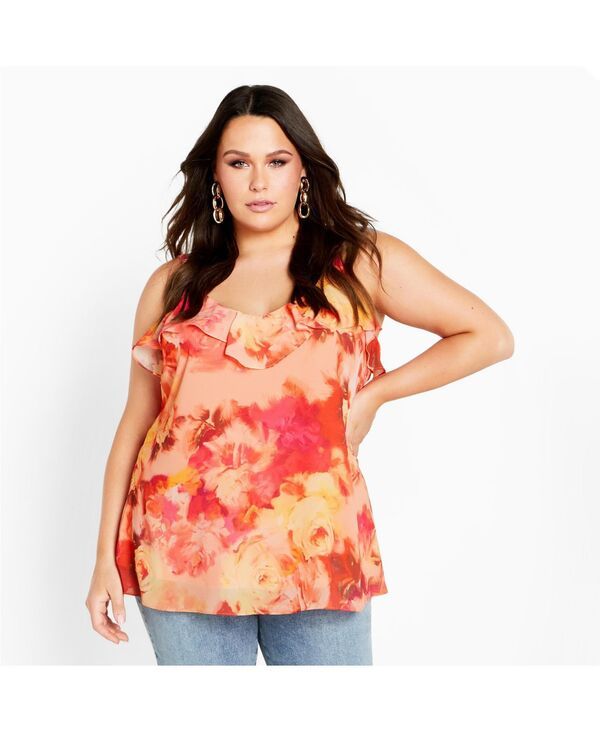 シティーシック レディース トップス シャツ プラスサイズ プリント CITY CHIC Plusize Peta Printop Abstract