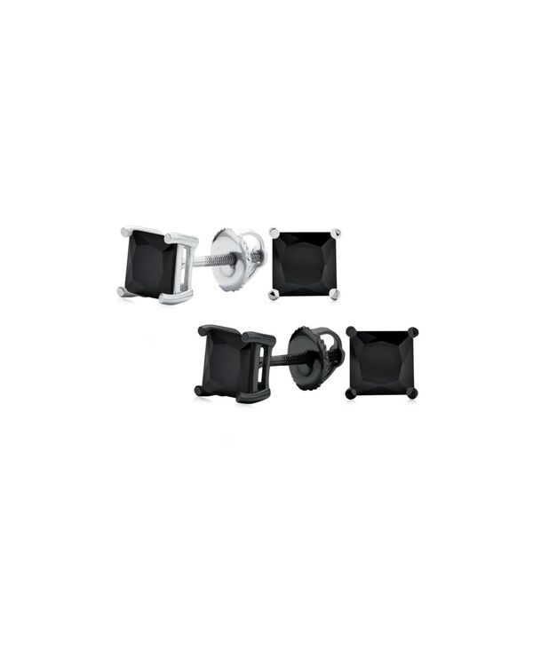 ブリング レディース アクセサリー ピアス・イヤリング Bling Jewelry Classic Set of 2 Multi Color Square CZ Cubic Zirconia Stud