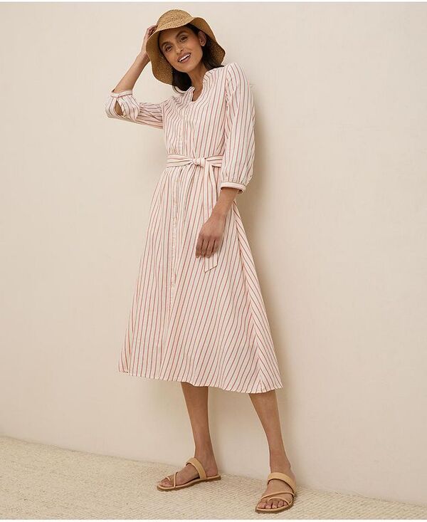 パクト レディース トップス ワンピース コットン Pact Womens Organic Cotton Sunset Lightweight Cotton Easy Dress Zuma strip