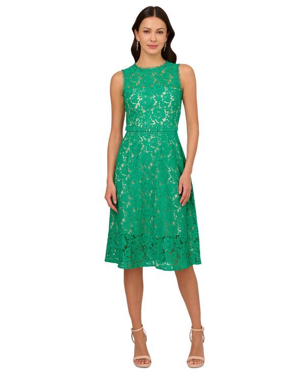 アドリアナ パペル レディース トップス ワンピース ミディワンピース ミディ ノースリーブ レース Adrianna Papell Womens Sleeveless Lace Midi Dress