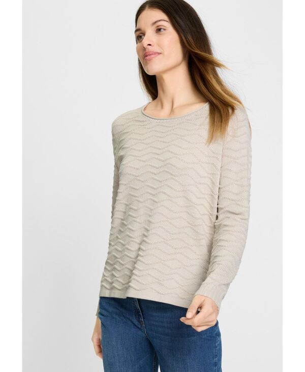 オルセン レディース アウター ニット・セーター Olsen Womens Novelty Stitch Pullover Caffe latte melange