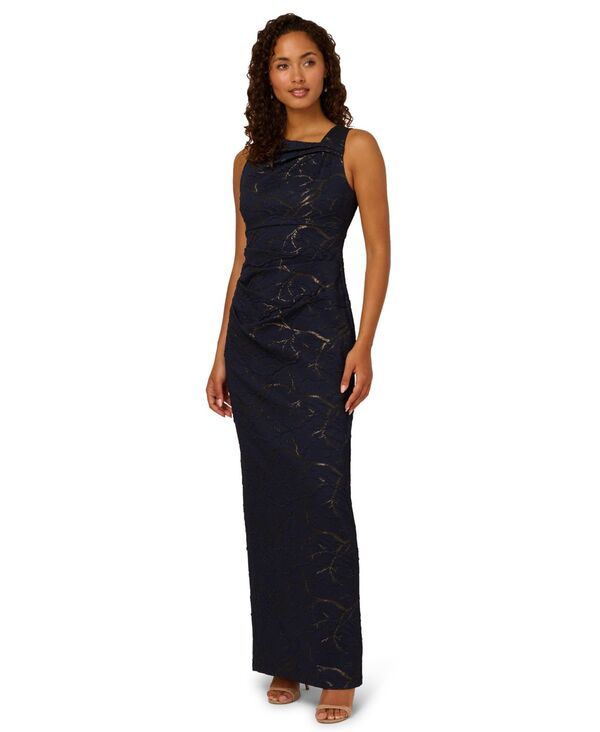 アドリアナ パペル レディース トップス ワンピース プチ ノースリーブ Adrianna Papell Petite Sleeveless Column Gownavy ネイビー