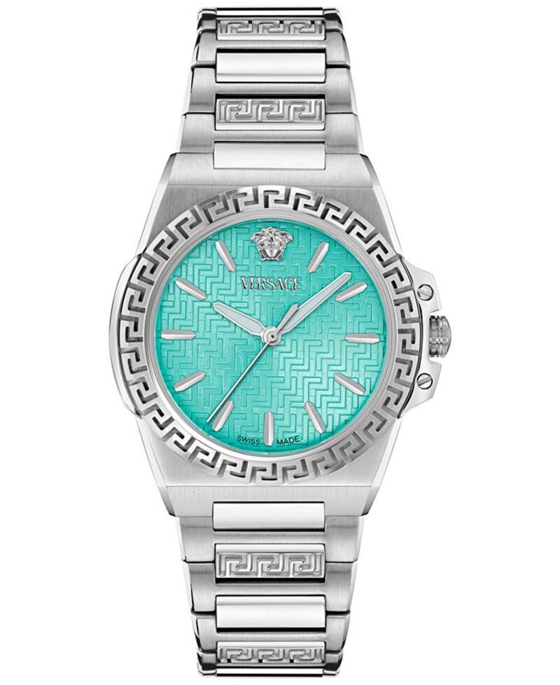 ヴェルサーチ レディース アクセサリー 腕時計 Tシャツ Versace Womens Swiss Greca Reaction TwoTone Stainless Steel Bracelet Wa