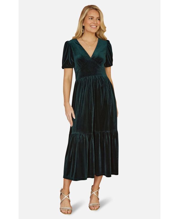 ユミキム レディース トップス ワンピース ミディ ベルベット Yumi Womens Velvet Midi Dress Green グリーン