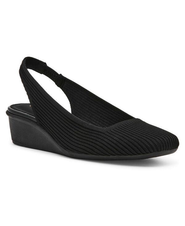 アンクライン レディース シューズ パンプス ヒール Anne Klein Womens Witty Slingback Wedge Heel Pumps Blacknit ブラック