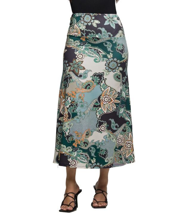 24 セブンコンフォート レディース ボトムスカート プリント ミディ 24seven Comfort Apparel Womens Green Paisley Print Midi Skirt Gr 17,005円