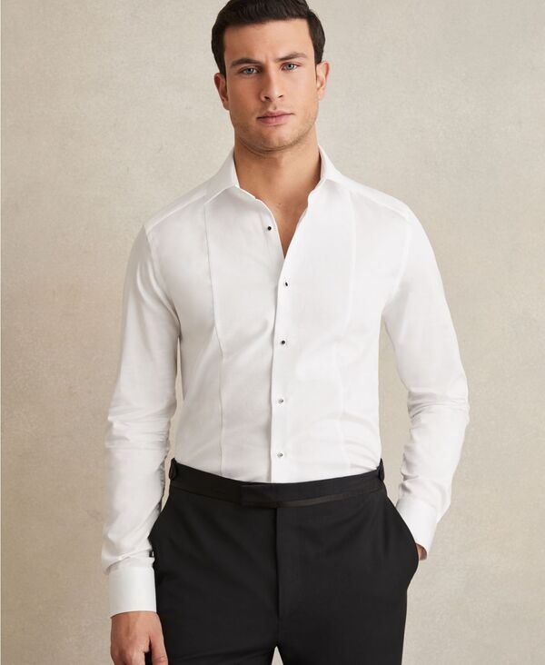 レイス メンズ トップス シャツ コットン REISS Mens Cotton SlimFit Dinner Dresshirt White ホワイト