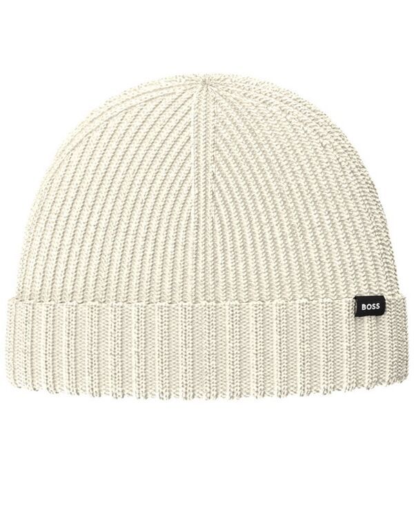 ヒューゴボス メンズ アクセサリー 帽子 リブ Hugo Boss Mens Ribbed Hat Beige ベージュ
