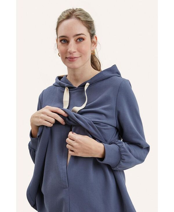 ノム レディース アウター パーカー・スウェット パーカー NOM Maternity Crosby Nursing Hoodie Slate スレート