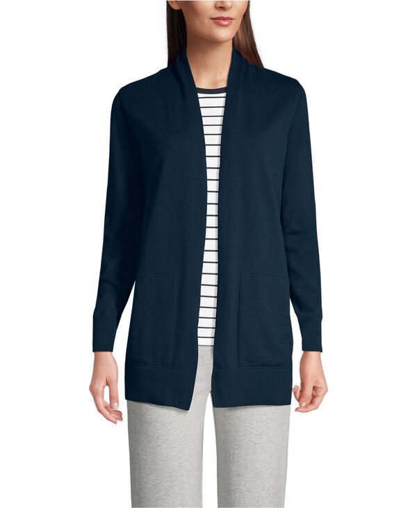 ランズエンド レディース アウター ニット・セーター トール カーディガン Lands End Womens Tallong Sleeve Open Long Cardigan Sweateradia