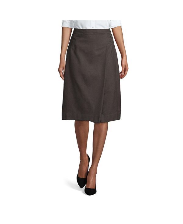 ランズエンド レディース ボトムス スカート A ライン Lands End Womens School Uniform Solid Aline Skirt Below the Knee Gray グ
