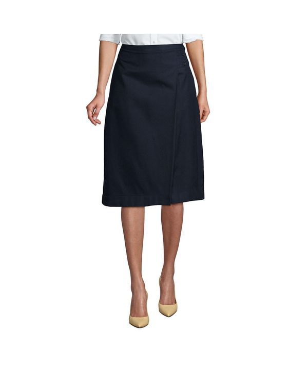 ランズエンド レディース ボトムス スカート A ライン Lands End Womens School Uniform Solid Aline Skirt Below the Knee Classi