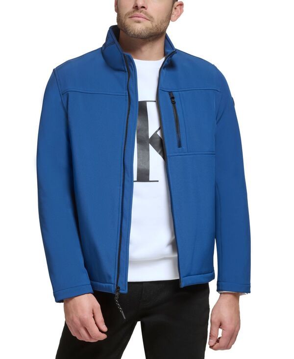 カルバンクライン メンズ アウター ジャケット・ブルゾン ジャケット Calvin Klein Mens Infinite Stretch Soft Shell Jacket Blue Edge ブル