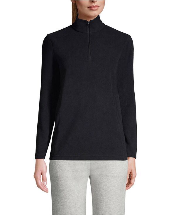 ランズエンド レディース アウター ジャケット・ブルゾン ハーフジップ トール フリース Lands End Womens Tall Fleece Quarter Zipullover Black ブ