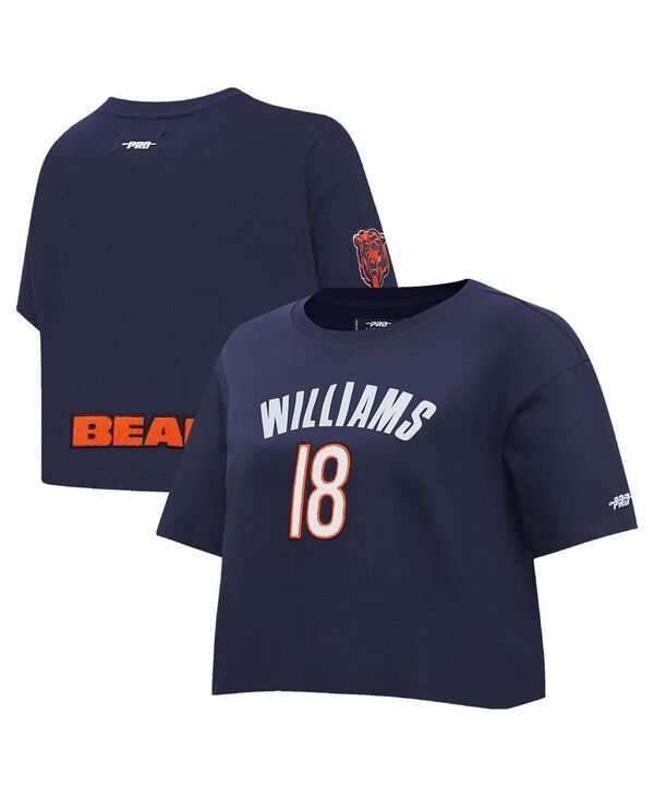 プロスタンダード レディース トップス Tシャツ クロップド Pro Standard Womens Caleb Williams Navy Chicago Bears Player Name Num