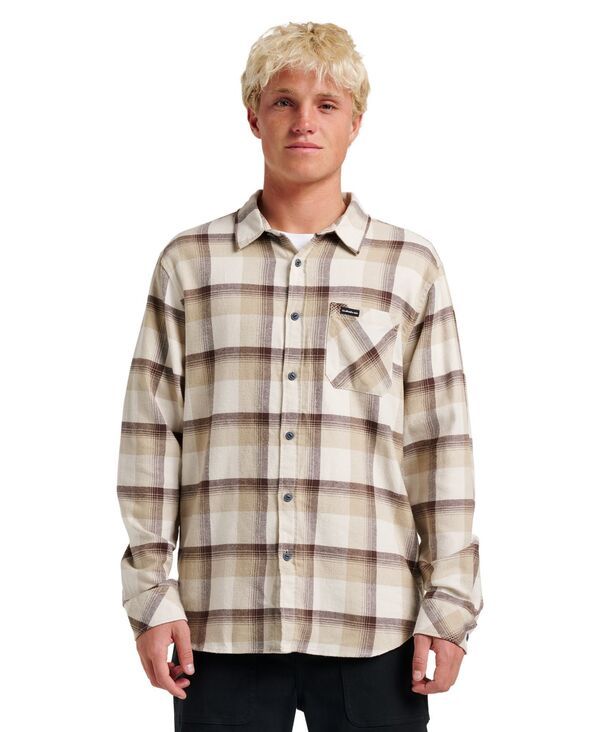 クイックシルバー メンズ トップス シャツ Quiksilver Mens Penmar Check Flannel Shirt Beige ベージュ
