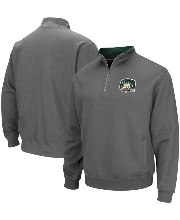 コロシアム メンズ アウター ジャケット・ブルゾン ロゴ ジャケット Colosseum Mens Charcoal Ohio Bobcats Tortugas Logo QuarterZip Jac