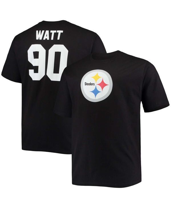 ファナティクス メンズ トップス Tシャツ トール シャツ Fanatics Mens Big and Tall TJ Watt Black Pittsburgh Steelers Player Na