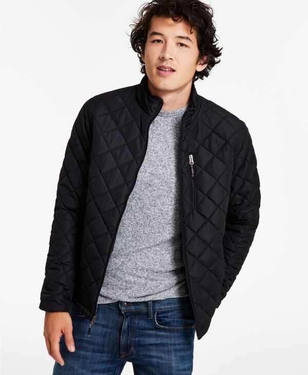 ホークアンドカンパニー メンズ アウター ジャケット・ブルゾン キルティング ジャケット Hawke Co Mens Diamond Quilted Jacket Black ブラック