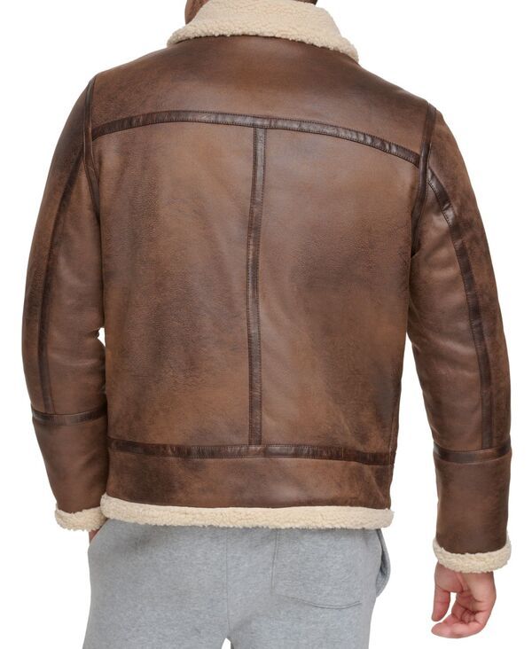 カルバンクライン メンズ アウター ジャケット・ブルゾン ジャケット Calvin Klein Mens Classic Faux Shearling B3 Bomber Jacket Brown ブ