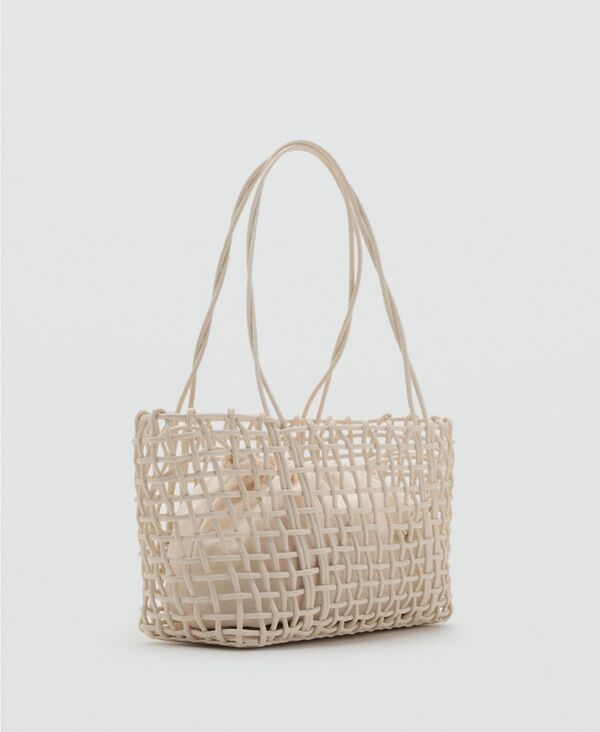 マンゴ レディース バッグ ハンドバッグ MANGO Womens Braided Shoulder Bag Off White オフホワイト