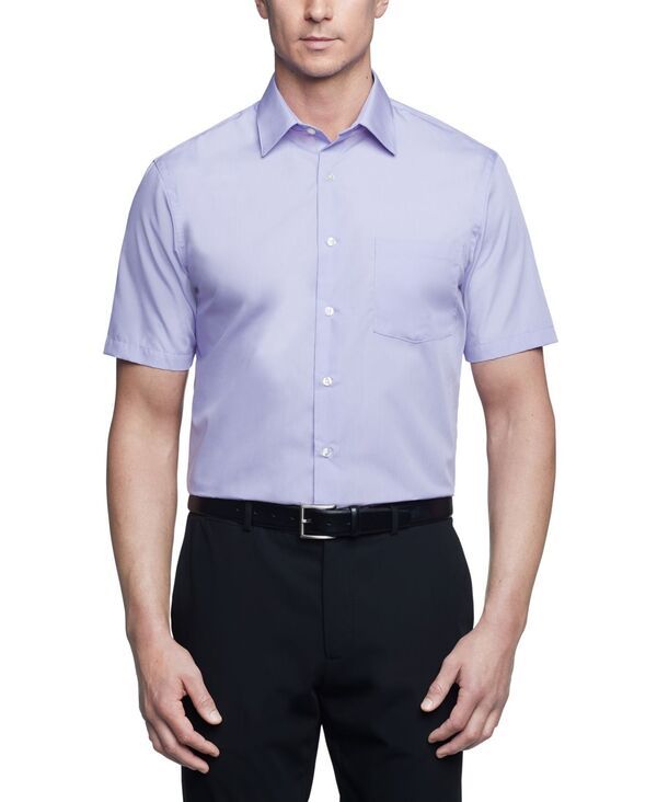 ヴァンハウセン メンズ トップス シャツ 半袖 Van Heusen Poplin Solid ShortSleeve Dress Shirt Lavender ラベンダー 13,460円