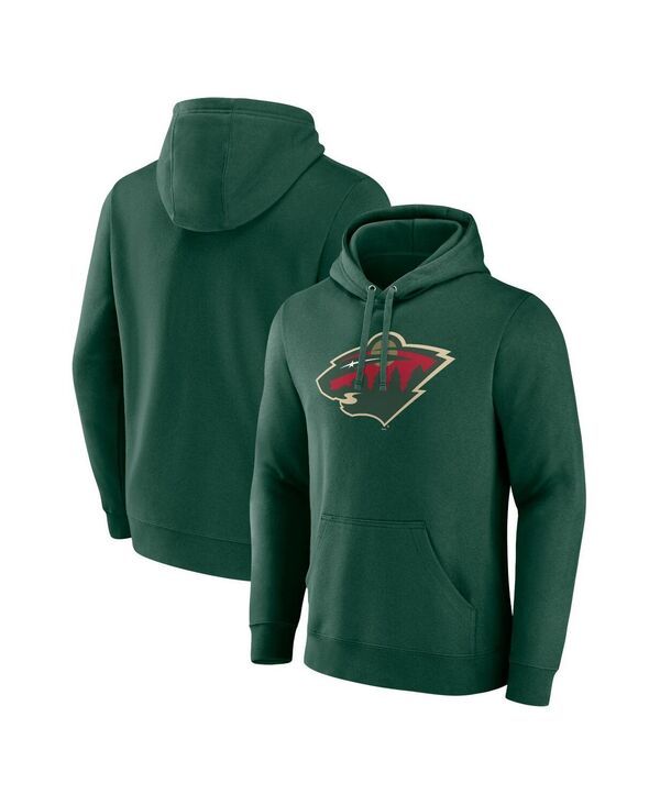 ファナティクス メンズ アウター パーカー・スウェット ロゴ パーカー Fanatics Mens Green Minnesota Wild Primary Logo Pullover Hoodie