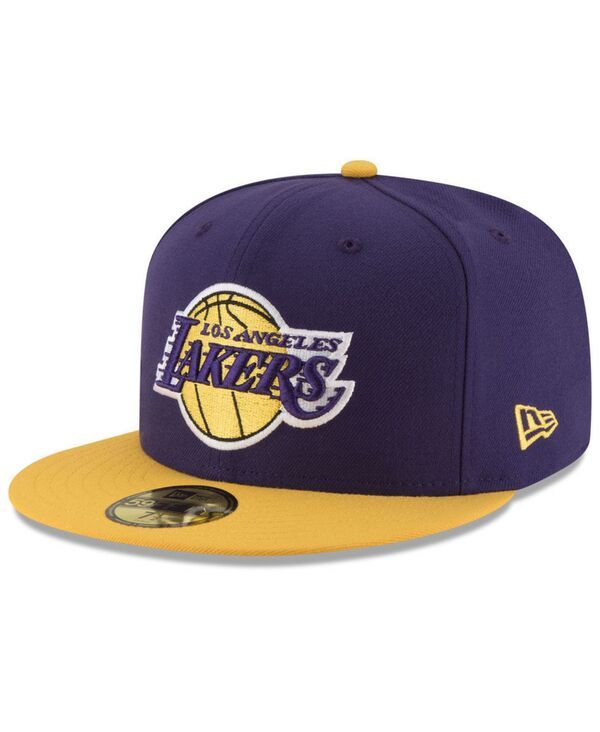 ニューエラ メンズ アクセサリー 帽子 キャップ New Era Los Angeles Lakers Basic 2 Tone 59FIFTY Fitted Cap PurpleYellow イエロ