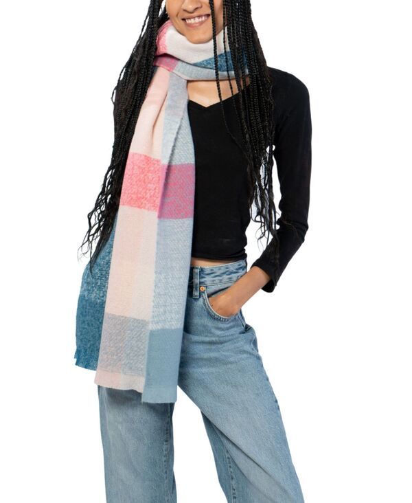 マーカスアドレール レディース アクセサリー マフラー・ストール・スカーフ Marcus Adler Plaid Scarf Pink ピンク