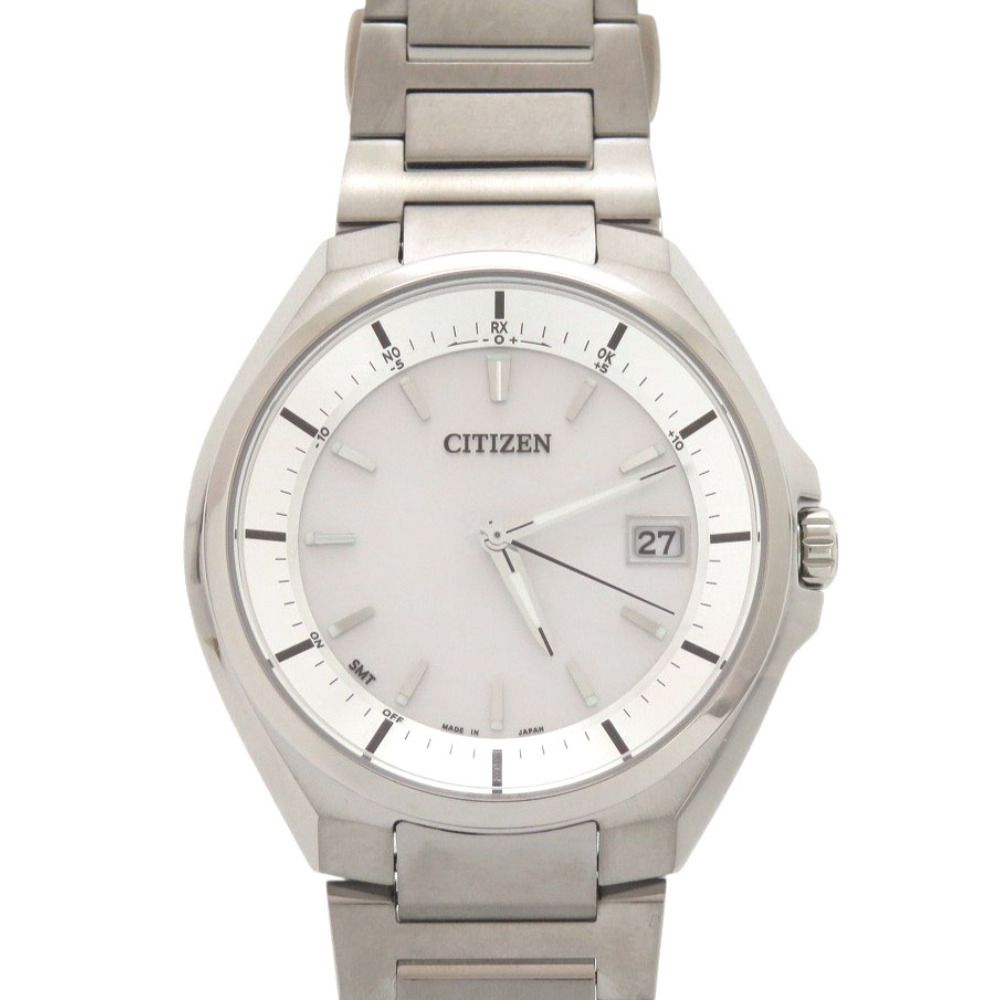 新品同様 シチズン アテッサ CB3010-57A チタン ホワイト エコドライブ 腕時計 白文字盤 1458 CITIZEN