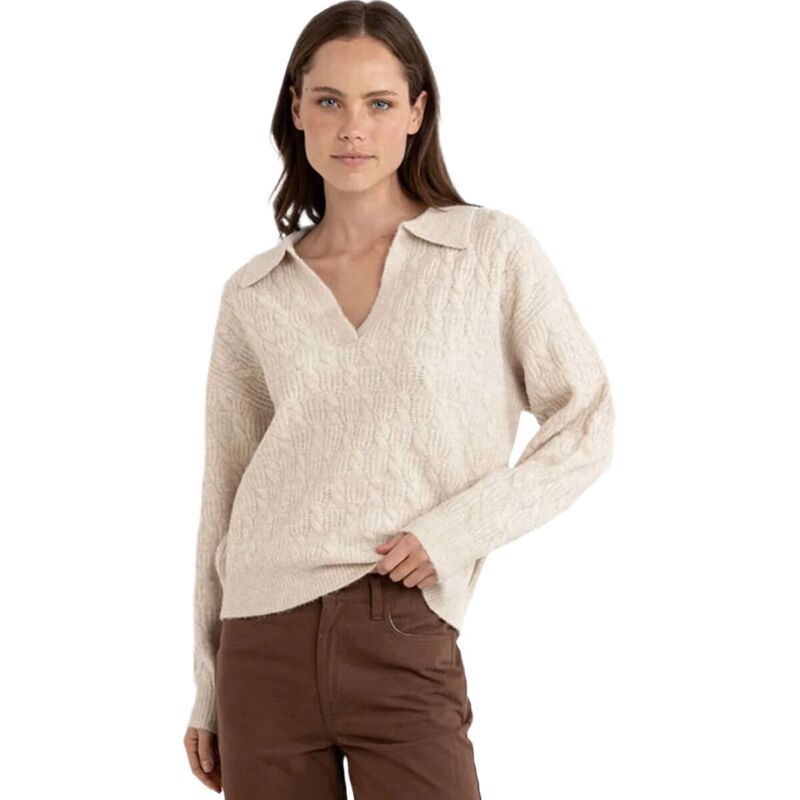 リズム レディース アウター ニット・セーター Vネック Rhythm Lexie VNeck Collared Jumper Womens Natural