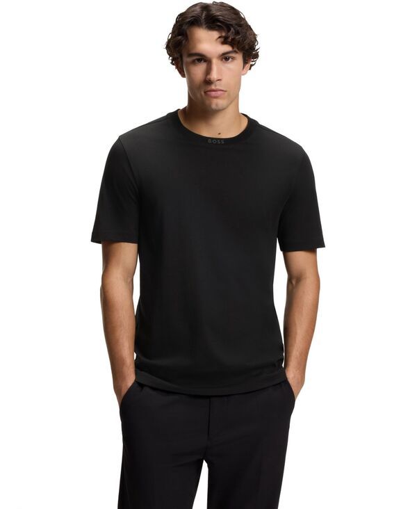 ヒューゴボス メンズ トップス Tシャツ クルーネック コットン ロゴ Hugo Boss Mens Cotton Logo Crew Neck TShirt Black ブラック 23,850円