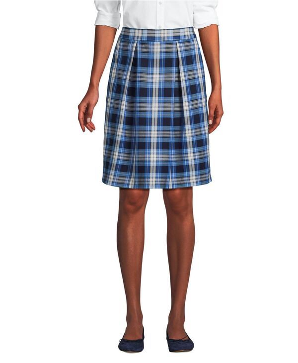 ランズエンド レディース ボトムスカート Lands End Womens Plaid Skortop of Knee Clear blue plaid ブルー