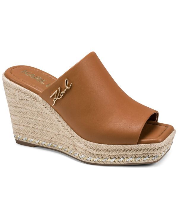 【送料無料】 カール ラガーフェルド レディース スリッポン・ローファー シューズ Womens Clove SlipOn Wedge Sandals Tan