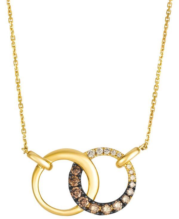 【送料無料】 ル ヴァン レディース ネックレス・チョーカー・ペンダントトップ アクセサリー Chocolate Ombre Diamond Adjustable Necklace 055 ct tw