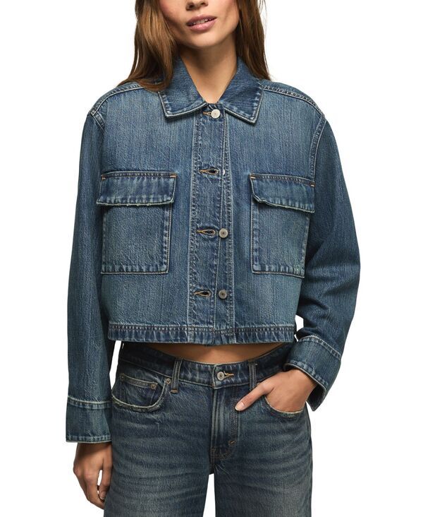 【送料無料】 ラッキーブランド レディース ジャケット・ブルゾン アウター Womens Denim Utility LongSleeve Jacket Glamorous Wash