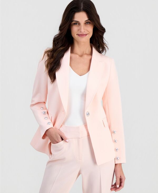 タハリエーエスエル レディース アウター ジャケット・ブルゾン ブレザー Tahari ASL Womens Peak Lapel OneButton Blazer Tea Rose
