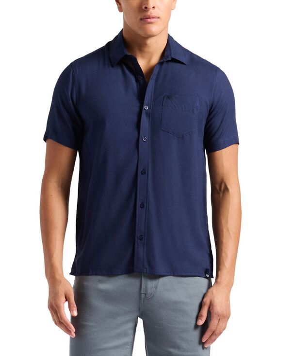 バッファロー・デイビッド・ビトン メンズ トップス シャツ Buffalo David Bitton Mensirilo Fitted ButtonFront Shirt Navy ネイビー