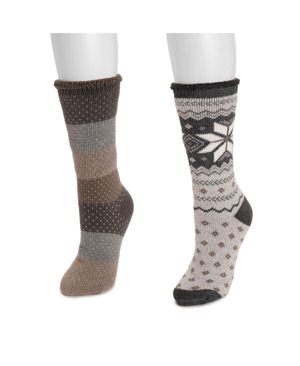 ムクルクス レディース アンダーウェア 靴下 トール MUK LUKS Womens Tall Heat Retainer Socks Graytaupe グレー 9,995円