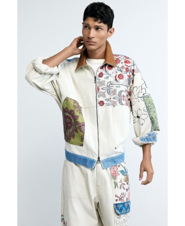 デジグアル メンズ アウター コート パッチワーク Desigual Mens Patchwork coat Off white オフホワイト