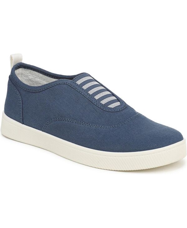 バイオニック レディース シューズ スリッポン・ローファー Vionic Womens Cobalt Slip On Shoes Dark denim canvas デニム