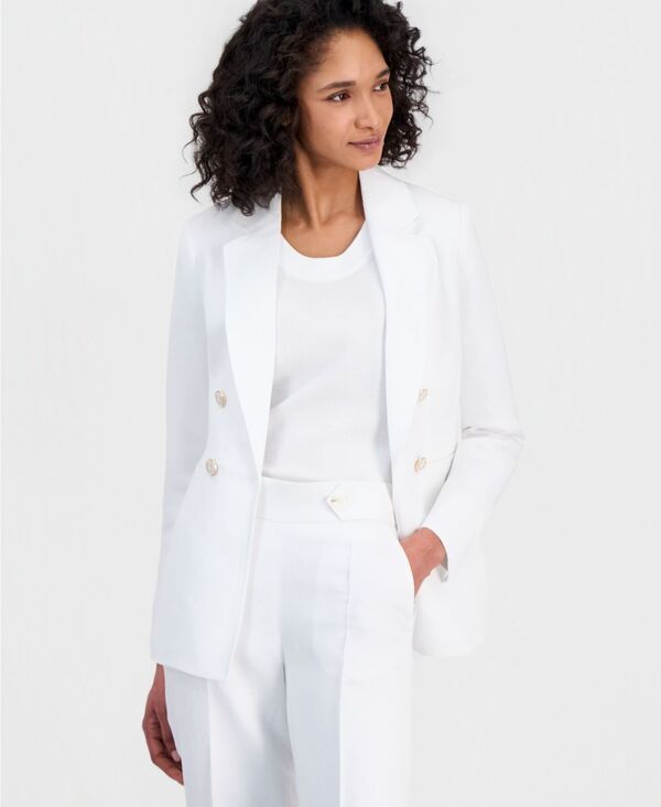 アンクライン レディース アウター ジャケット・ブルゾン ブレザー リネン Anne Klein Womens LinenBlend Faux DoubleBreasted Blazer Crisp 22,792円