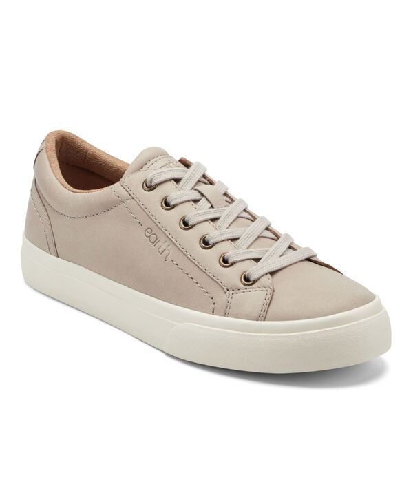 アース レディース シューズ スニーカー レース レザー Earth Womens Dailey Leather Low Profile LaceUp Sneakers Light Gray Leat