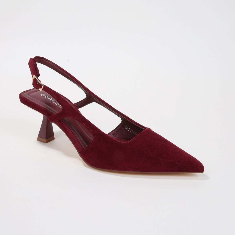 バーネス レディース シューズ パンプスエード ヒール BERNESS Cleopatra Faux Suede Slingbackitten Heels Wine ワイン