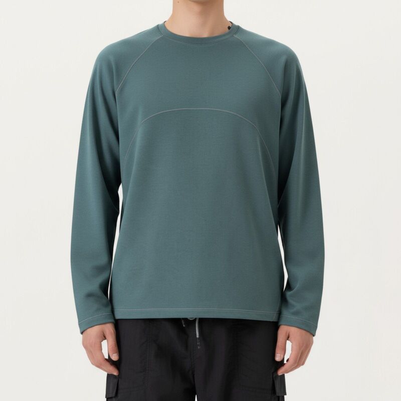 アンナカシ レディース トップス Tシャツ クルーネック AnnaKaci Mens Long Sleeve Crew Neck Pullover with Raglan Seams and Subt